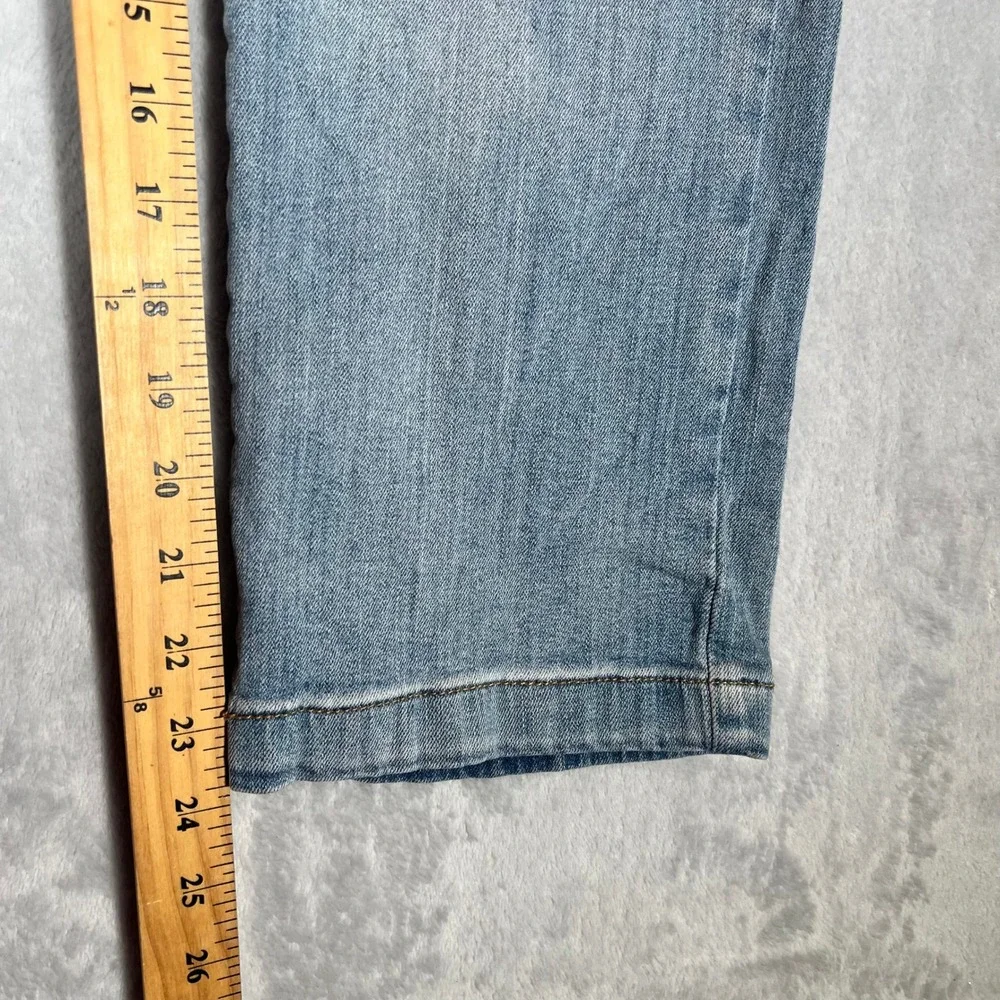 Kensie Jeans Womens 6/28 Light Wash High Rise Straight Leg Cropped Patch Pocket - Picture 7 of 9